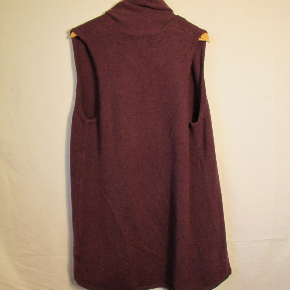 Style & Co. Women's Burgundy Cardigan Vest - Picture 3 of 4